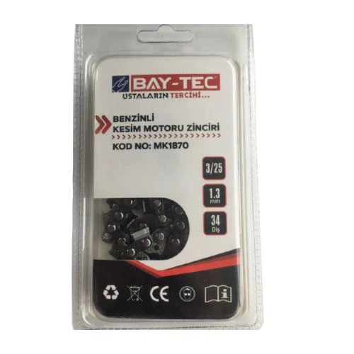 Bay-Tec MK1870 Benzinli Kesim Motoru Zinciri 3/25 1.3mm 34Diş - 3
