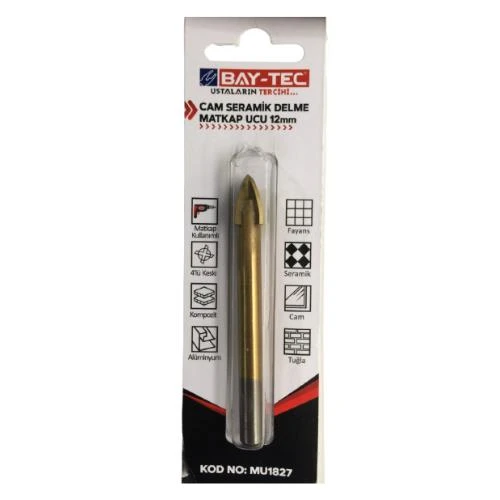 Bay-Tec MU1827 Cam Seramik Delme Matkap Ucu 12MM - 2
