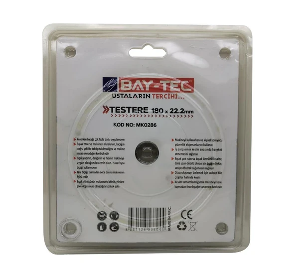 Bay-Tec Elmas Sunta Testere 180 x 22.2 mm 30 Diş MK0286 - 3