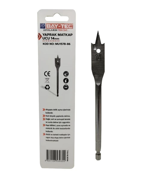 Bay-Tec MU1578-86 Yaprak Matkap Ucu 14 mm - 3