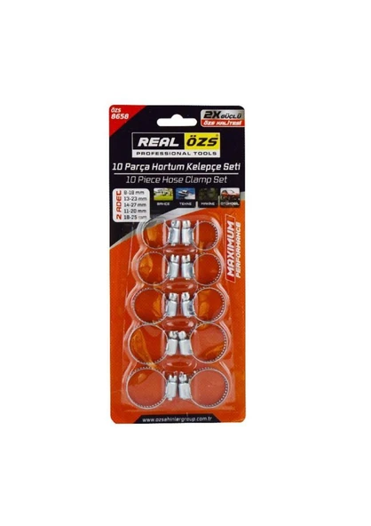 Realözs ÖZS8658 Hortum Kelepçe Seti Ayarlı 2xGüçlü 10 Parça - 2