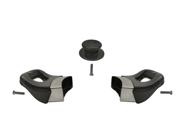 Nalburkent Tencere Tava Sahan Cam Ve Metal Kapak Kulpu Yasemin Lüks Tepeli Siyah 6 Set - Resim 3