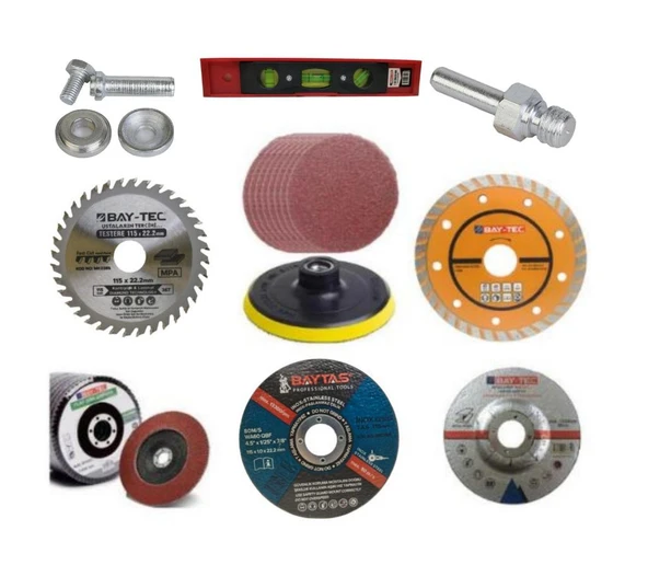 9'lu Taşlama ve Kesme Disk Seti Seramik Ahşap Metal Zımpara