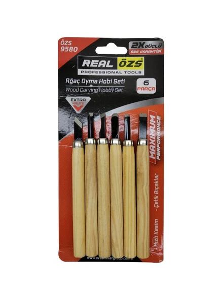 Real Özs Ağaç Oyma Hobi Seti 6 Parça ÖZS 9580