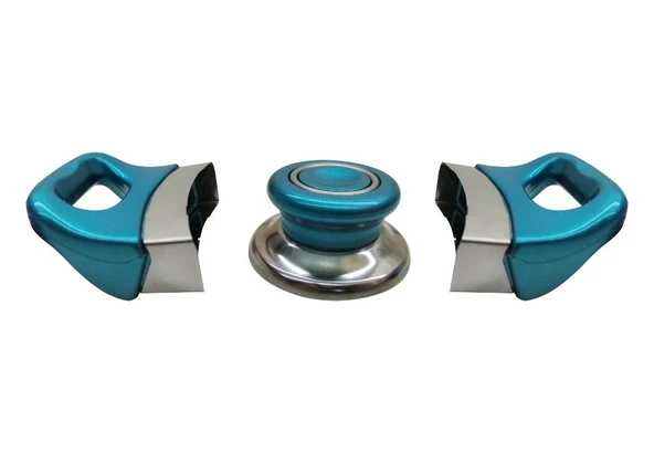 Tencere Tava Sahan Kulp ve Kapak Kulpu Yasemin Turkuaz 6 Set - Resim 2