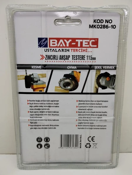 Bay-Tec Zincirli Ahşap Testere 115 mm MK0286-10 - 2