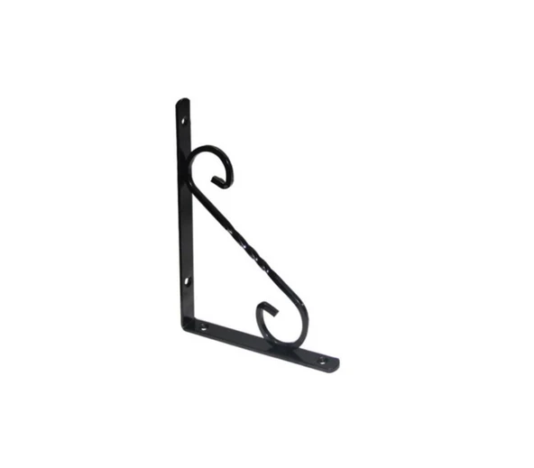 Beşel Ferforje Raf Altı Raf Demiri Mat Siyah 23x16x2 cm No:3