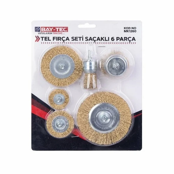 Bay-Tec Tel Fırça Seti Saçaklı 6 Parça MK1260 - 2