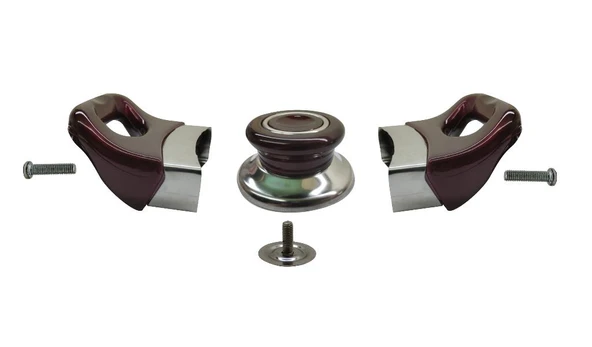 Nalburkent Tencere Tava Sahan Kulp Kapak Kulpu Vişne Bordo 4 Set - Resim 3