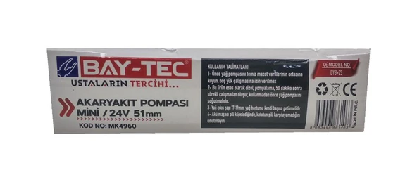 BAY-TEC AKARYAKIT DALGIÇ POMPASI MİNİ / 24V 51 mm MK4960 - 4