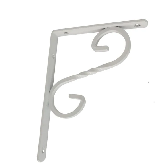 Beşel Ferforje Raf Altı Raf Demiri Parlak Beyaz 23x16x2 cm No:3 - 2