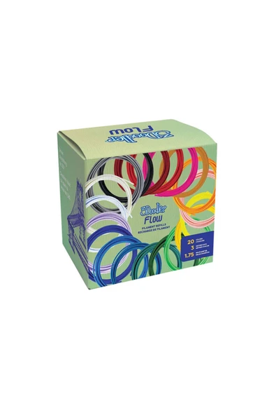 3Doodler  FLOW Refill 20 Renk Yedek Filament Set - 1.75mm, PLA ürün görseli
