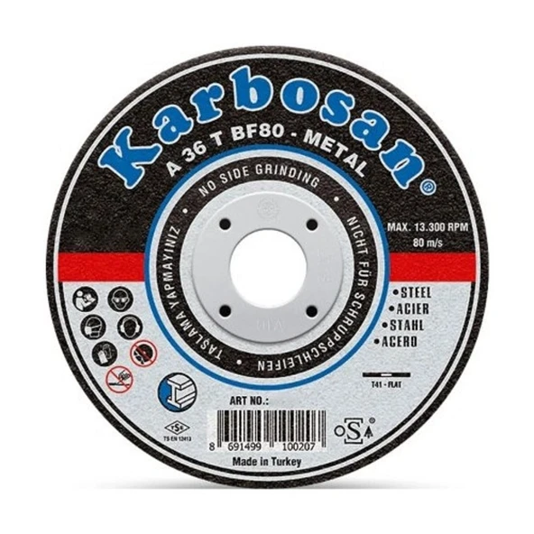 Karbosan Metal Kesici Taş ( Kalın ) 115x3x22,23 (10'lu) - 2