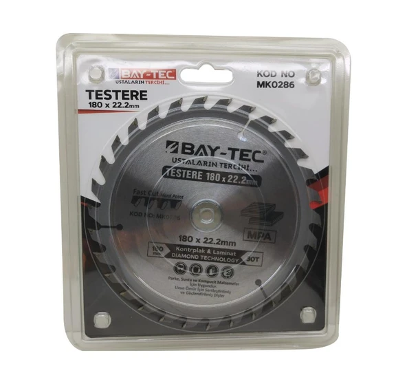 Bay-Tec Elmas Sunta Testere 180 x 22.2 mm 30 Diş MK0286 - 2