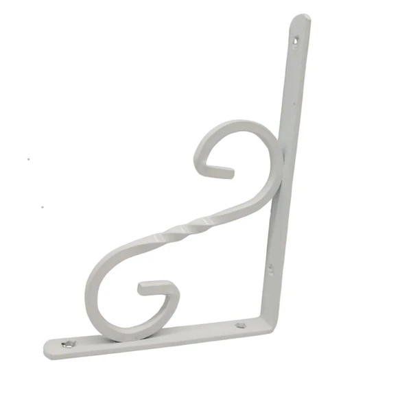 Beşel Ferforje Raf Altı Raf Demiri Parlak Beyaz 23x16x2 cm No:3