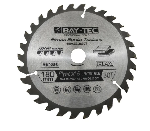 Bay-Tec Elmas Sunta Testere 180 x 22.2 mm 30 Diş MK0286