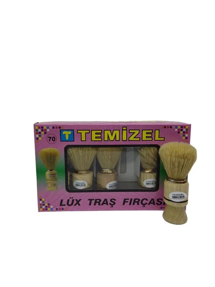 Temizel Berber Kuaför Sakal Traş Fırçası Kıl Ahşap Saplı 6 Ad No:70