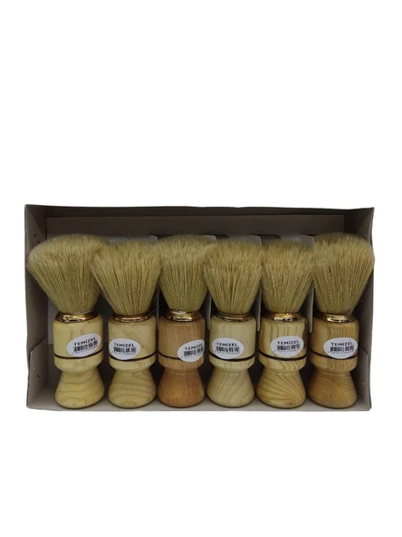 Temizel Berber Kuaför Sakal Traş Fırçası Kıl Ahşap Saplı 6 Ad No:70 - 3