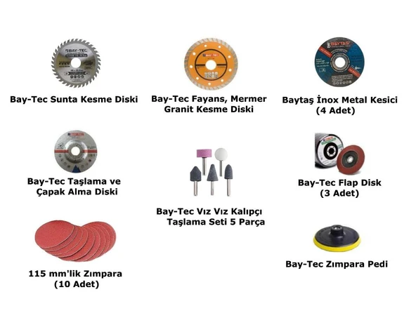 Hobi Atölyesi Seti V01 16 Ürün / Taşlama Zımpara Disk - 30 Adet - 2