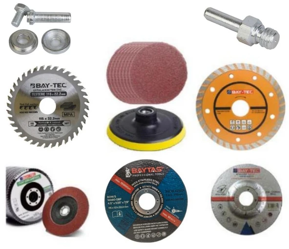 8'li Taşlama ve Kesme Disk Seti Seramik Ahşap Metal Zımpara