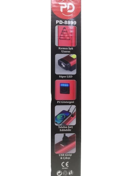 Nalburkent Powerdex Şarjlı Ayarlı LED Fener Acil Durum Işığı Powerbank PD-8899 - 6