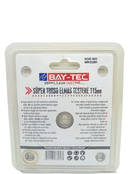 Bay-Tec Mk0281 Süper Turbo ELmas Testere 115mm - Resim 3