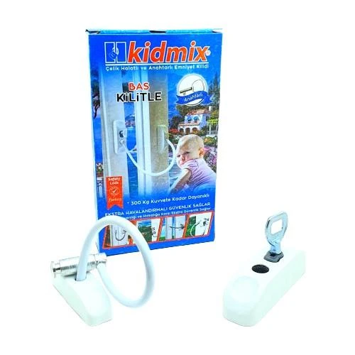 Kidmix Anahtarlı Halatlı Pvc Kapı Pencere Emniyet Pen Kilidi - 3