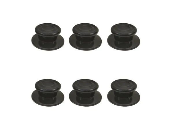 Nalburkent Tencere Cam Ve Metal Kapak Kulpu Lüks Siyah 6 Lı ürün görseli 1