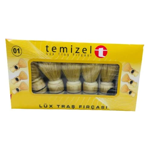 Temizel Lüx Berber Kuaför Traş Sakal Fırçası Kıl Ahşap Saplı 6 Ad No:01 - 3