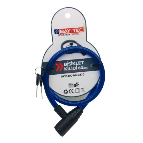 Bay-Tec MK2470 Bisiklet Kilidi 2 Anahtarlı 80cm