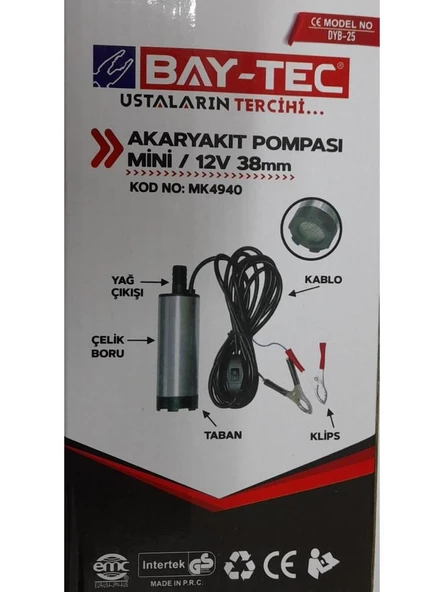 Bay-Tec Mk4940 Akaryakıt Pompası Mini 12V 38Mm - 2
