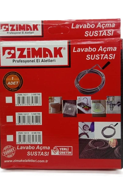 Zimak Lavabo Gider Açma Sustası 5m Zmk1612 - 3