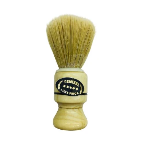 Temizel Lüx Berber Kuaför Traş Sakal Fırçası Kıl Ahşap Saplı 6 Ad No:01