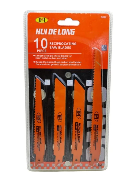 Nalburkent Huidelong Tilki Kuyruğu Testere Bıçağı Seti Takımı 10'lu Ağaç Metal Kemik