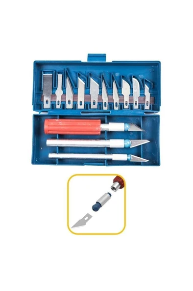 BN5 Hobi Gravür Ahşap Oyma Şekil Verme Maket Bıçak Neşter Seti - 2