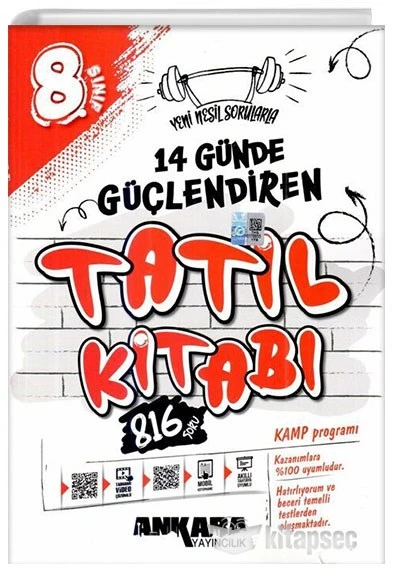 8. Sınıf 14 Günde Güçlendiren Tatil Kitabı Ankara Yayıncılık