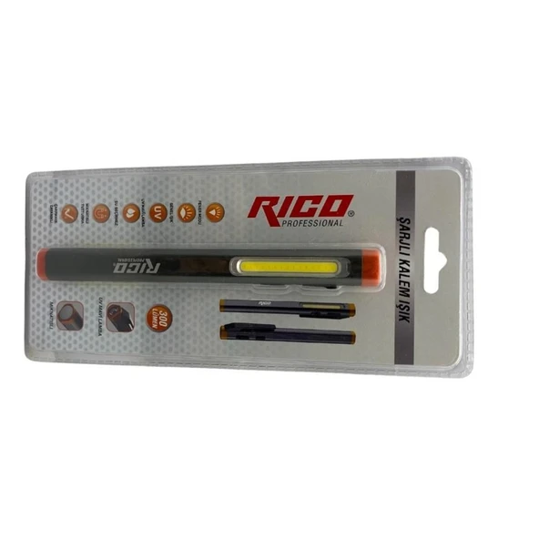 Rico Şarjlı Led Kalem El Feneri Su Geçirmez 3 Saat Kesintisiz Kullanım RC0033 - 3