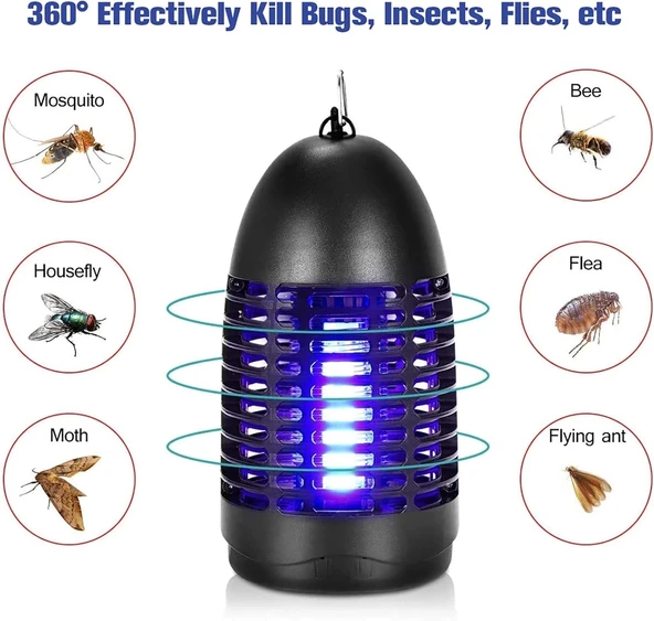 Fyc Elektrikli Böcek Öldürücü, Böcek Tuzağı Sinek Lambası, Uv Işıklı, Sivrisinek Lambası, Temizlik Fırçası, Sivrisinek K - Resim 2