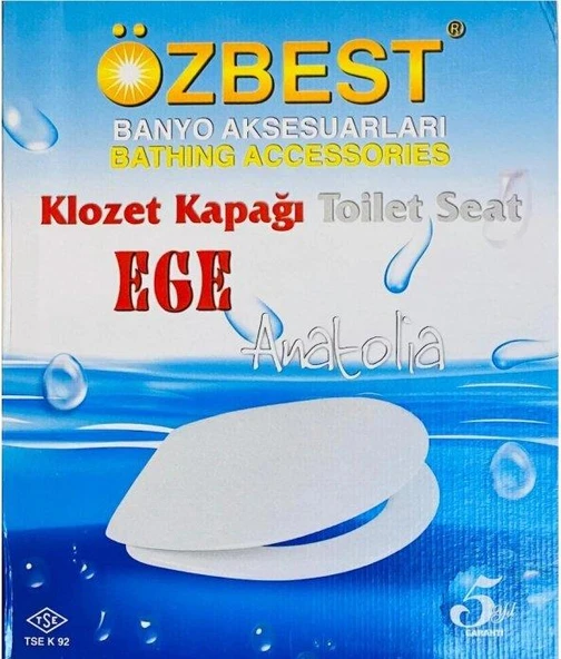 Özbest Ege Standart Klozet Kapağı Alttan Sıkma Menteşeli Klasik - 4