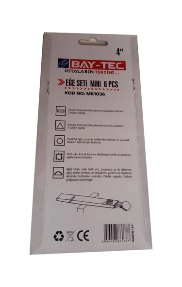 Bay-Tec Mini Eğe Seti Takımı 6 Parça Uzunluk 160 mm - 3