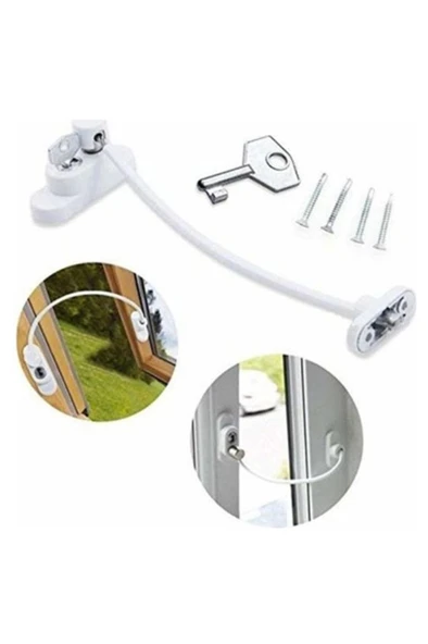 Kidmix Anahtarlı Halatlı Pvc Kapı Pencere Emniyet Pen Kilidi