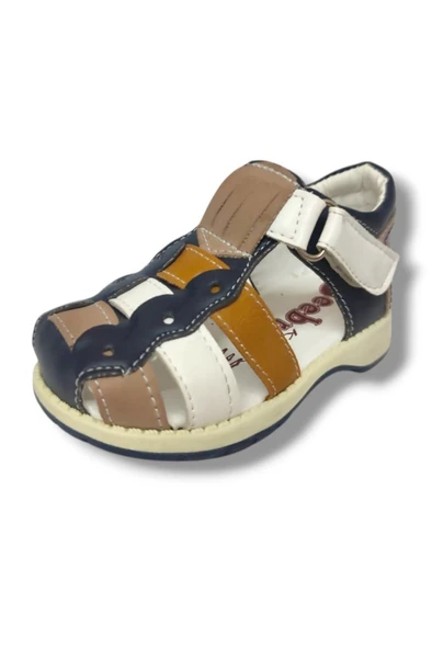 Beebron 1600-20 Anatomik Önü Kapali 3 Şeritli Erkek Çocuk Sandalet Lacivert Kahve18-20 ürün görseli