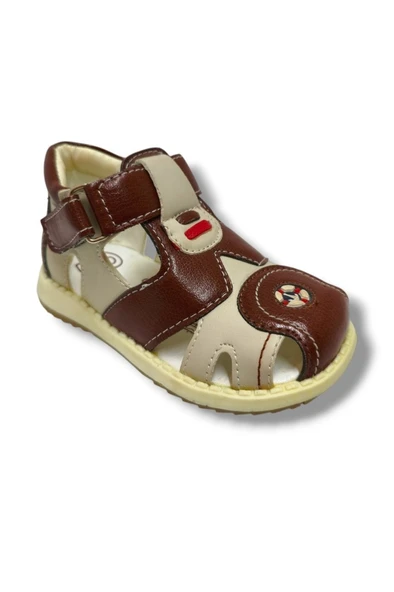 Beebron 3007-20 Önü Kapali Çapa Cırtli Erkek Çocuk Sandalet Kahverngi Bej 21-25 ürün görseli