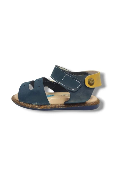 Şirinbebe 1634-20 Anatomik Dikiş Cırtlı Bebek Erkek Sandalet Lacivert Sarı 18-20 - Resim 3