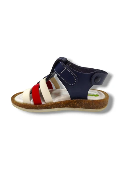 Şirinbebe 3019-20 3 Şeritli Cırt Bant Erkek Çocuk Sandalet Lacivert Kırmızı 21-25 - Resim 3