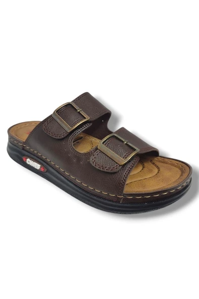 Pera 05-25 Anatomik Çift Bant Tokalı Erkek Terlik