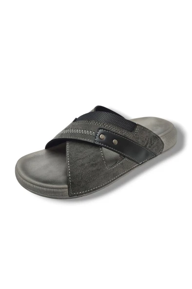 Gezer 16387-25 Deri Anatomik Çapraz Bant Erkek Terlik