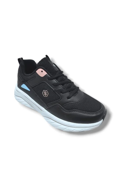 Queen Step 2110-25 Deri Anorak Anatomik Kadın Sneaker Siyah Pembe ürün görseli 1