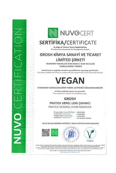 Grosh VEGAN Çok Amaçlı Ultra Güçlü Leke Çıkarıcı Sprey (Büyük Boy) - 8