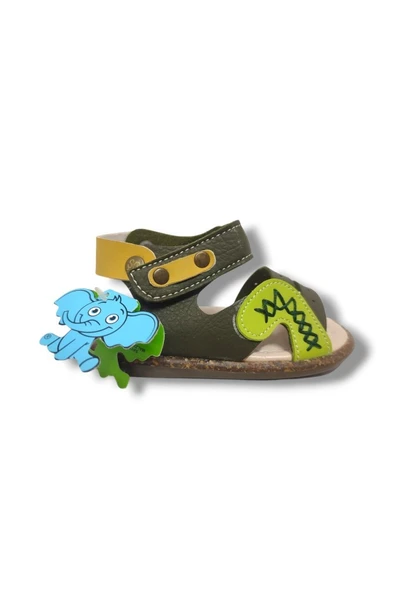 Şirinbebe 1627-20 Anatomik Dikiş Cırtlı Bebek Erkek Sandalet Haki Yeşil 21-25 - Resim 2